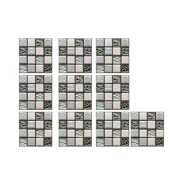Peel and Stick Tile Stickers, 10pc 3D Crystal Self-Adhesive Wall Tiles, DIY Backsplash Wall Stickers for Kitchen, Bathroom, and Home Decor