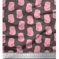 thumbnail image 1 of Soimoi Moss Georgette Fabric Pig Animal Print Fabric by The Yard 42 Inch Wide, 1 of 3