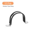 thumbnail image 3 of Unique Bargains 12Pack 2-3/8' Cable Clamp U Shape Stainless Steel Rubber Cushioned Pipe Strap, 3 of 5