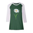 thumbnail image 3 of CEHVOM Ladies' O-Neck Casual Printed Color-Blocking Three-Quarter Sleeve Blouse, 3 of 3