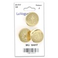 thumbnail image 1 of LA VOGUE Shank bouton - or Colour, 22 mm (0.87 in) (Classic Crest Style), 1 of 5