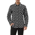 thumbnail image 1 of INSPIRE CHIC Men's Shirt Polka Dots Pattern Point Collar Long Sleeve Button Down Shirt 34 Black White, 1 of 7