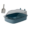 thumbnail image 3 of MERIGLARE Cat Litter Box Cat Sand Basin with High Side Cat Litter Container Durable blue, 3 of 9