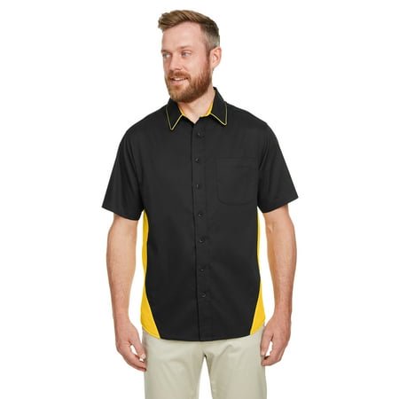 Harriton Chemise à Manches Courtes Colorblock pour Hommes M586