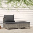 thumbnail image 1 of vidaXL 2 Piece Garden Lounge Set with Cushions Grey Poly Rattan, 1 of 5