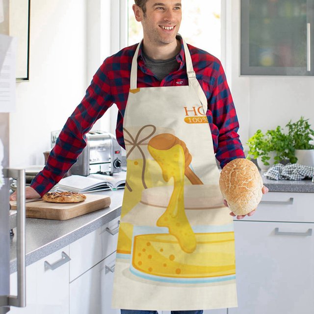 WIFKLSIIPG Festival Printed Linen Sleeveless Apron Kitchen Oil and Stain Sleeveless Cover Kitchen Apron