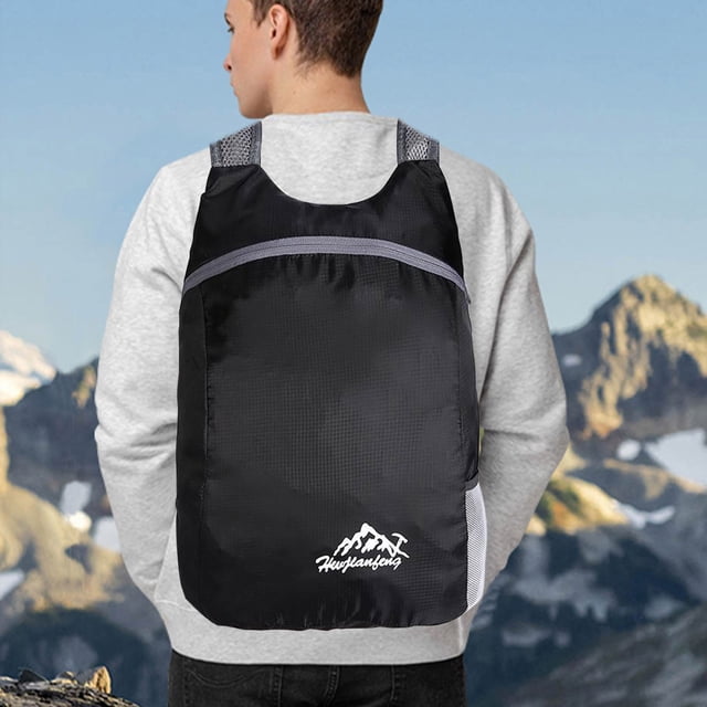 Lightweight Foldable Outdoor Sports Backpack, Polyester Travel Daypack, Compact Hiking Backpack with Breathable Straps, Water Resistant Packable Backpack for Travel