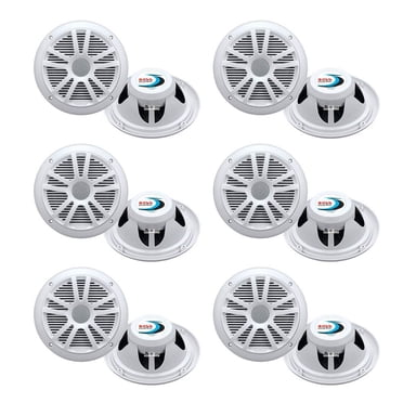 Boss Audio MR6W Haut-Parleurs Marins/bateaux Stéréo à Double Cône 6,5 Pouces 180 W (Lot de 6)