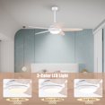 thumbnail image 3 of Patiojoy 52" Ceiling Fan with Light and Remote Control Indoor Modern Ceiling Fan with Quiet Reversible ETL Motor White, 3 of 10
