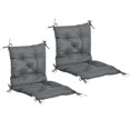 thumbnail image 1 of Outsunny Ensemble de 2 Coussins de Chaise de Jardin Coussin d'Assise Confortable, Gris Foncé, 1 of 1