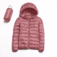 thumbnail image 5 of Packable down Jacket, Lightweight Hooded Puffer, White Duck down Coat Pink S , Coat, 5 of 5
