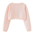 thumbnail image 4 of Dagugfen Toddler Baby Girls Clothes Cardigan Button Ruffle Comfy Casual Sweet Solid Color Cropped Jackets 1.5-14 Years, 4 of 8
