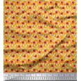 thumbnail image 1 of Soimoi Poly Georgette Fabric Leaves & Poppy Floral Decor Fabric Printed Yard 52 Inch Wide, 1 of 6