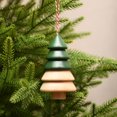 thumbnail image 2 of Holiday Time Winter Chalet Wooden Christmas Tree Ornament, Green, 2 of 4