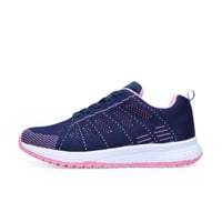 Casual Shoes Walking Mesh Flat Sneakers Women Men Unisex Shoe Comfortable Lightweight Women Men Lace Up Athletic Sneakers Running Fitness Blue Pink Size 44