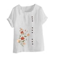 thumbnail image 2 of Birdeem Womens Summer Oversize Casual Round-Neck Short Sleeve Flower Printing Loose Shirt Tops, 2 of 5