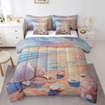 thumbnail image 1 of YST Watercolor Beach Bedding Set, Coastal Sea Shell Theme, 7-Piece, Full Size, 1 of 6