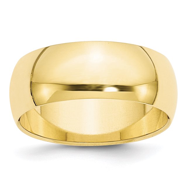10KY 8mm Half Round Band Size 12.5 Size 12.5
