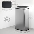 thumbnail image 3 of HOMCOM 13.2 Gallon Automatic Garbage Can, Touchless Trash Can, Silver, 3 of 9