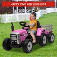 thumbnail image 4 of QinaQin 12V Toddler Ride On Tractor, Electric Toy Car with Trailer and Horn, 4 of 8