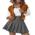 thumbnail image 3 of CenturyX Women Long Sleeve Cropped Baseball Jacket Color Block Button Down Front Open Fashion Bomber Jacket Coat Purple M, 3 of 7