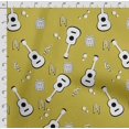 thumbnail image 4 of Soimoi Musical Instruments Print,Cotton Poplin, Sewing Fabric Sold by The Yard 42 Inch Wide,Sewing Craft Quilting/Quilt Making Fabric, Lime Green, 4 of 5