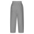 thumbnail image 5 of Women‘s Linen Pants Tapered Ankle Drawstring Loose Jogger Trousers Elastic Waist, 5 of 5