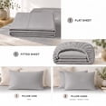 thumbnail image 4 of Comfy Bamboo World Series 4pc Microfiber Sheet Set, Queen Size Bedsheet, Dark Grey, 4 of 6