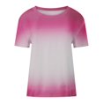 thumbnail image 4 of SMihono Hauts pour Femmes Été Décontracté Mode Féminine Impression Col Rond T-shirt Manches Courtes Ample Pull Blouse T-shirt Oversize pour Femmes 2023, 4 of 5