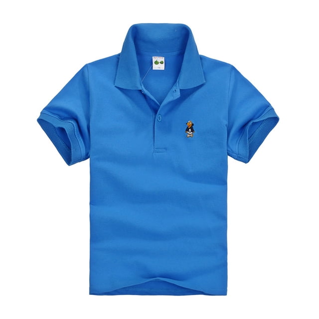 Polos pour Garçons Chemise Unie Garçons Chemises de Rugby Garçons Polos à Manches Courtes 5-6 Ans Mode Garçons