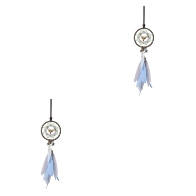 maskred Feather Pendants Wind Chimes For Positive Energy Lucky Meaning Durable And Practical Beautiful Blended Dream Catchers MS9191 2Set