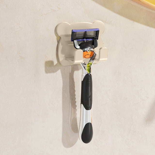 YIMWNYI Bathroom Non-Perforated Shaver Rack with Power Plug Hook, Wall-Mounted Adhesive Storage Organizer for Hats, Bags, and Small Items, Space-Saving, Easy Installation