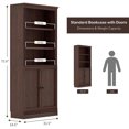 thumbnail image 2 of VAUXHILL & CO. Halston Standard Bookcase with Doors, Adjustable Shelving Unit, Cherry, 2 of 10
