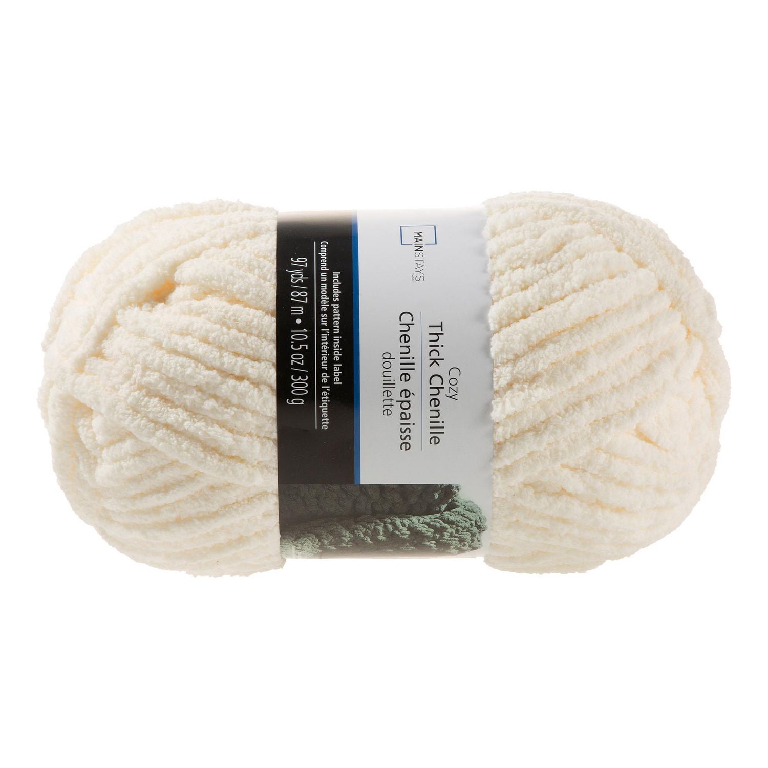 Mainstays thick chenille yarn off white
