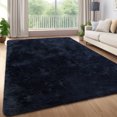thumbnail image 2 of HOMERRY Fluffy Area Rug 8' x 10' Plush Fluffy Rugs Shaggy Carpet Rugs for Bedroom Living Room, Navy Blue, 2 of 2