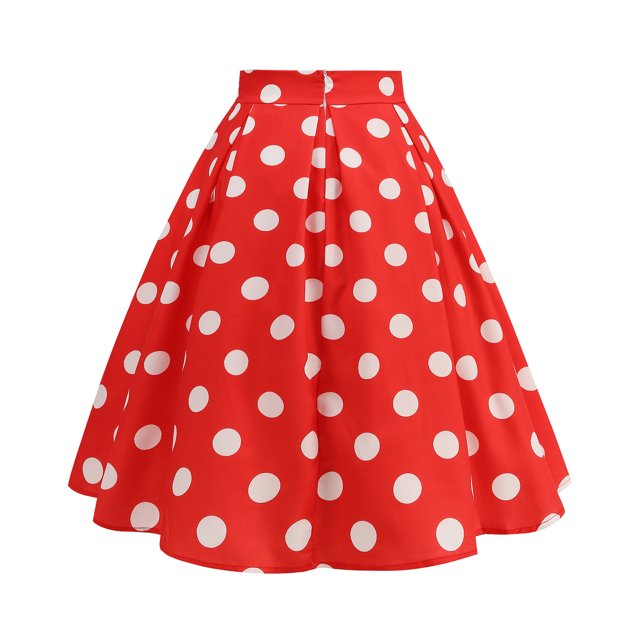 Japceit Jupes pour Femmes Jupe Plissée à Pois à la Mode et Polyvalente