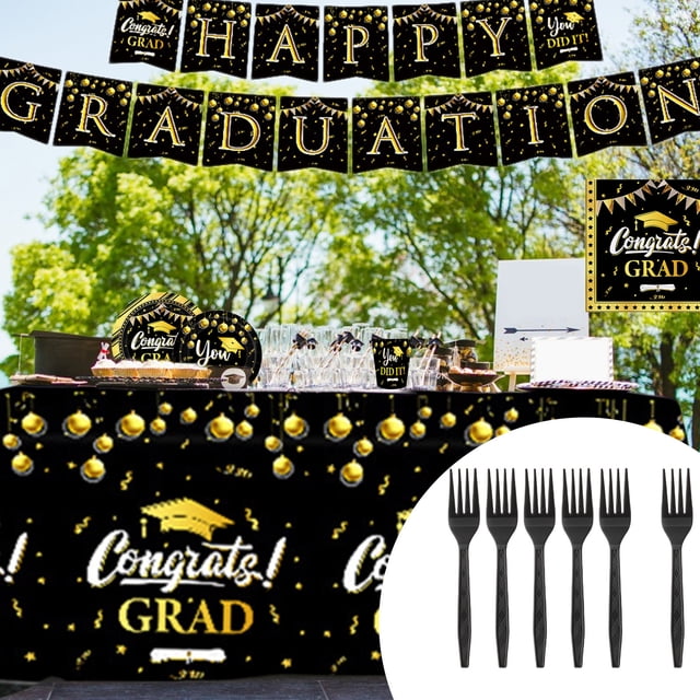 2024 Graduation Season Banner Flag with Emblem Large Polyester Cloth Wall Hanging Decor for Ceremony Party (150x90cm)