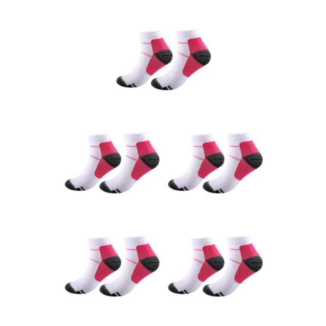 Wweixi 2piece Relieve Foot Fatigue Compression Socks For Greater Comfortable To Wear Ankles Socks rose red S/M 5Set