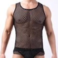 thumbnail image 2 of 70 % de Rabais! Grrvtrz Débardeur Sans Manches Transparent pour Hommes en Maille Ajourée, Débardeur Ajusté en Résille, Chandail de Musculation, Tenue de Boîte de Nuit, 2 of 4