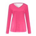 thumbnail image 5 of FAIWAD Women's V Neck Long Sleeve Tunic Tops Casual Solid Color Basic Lightweight Pullover Tops, 5 of 5