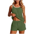 thumbnail image 2 of Pounoo Plus Size Tankini Swimsuits for Women Floral Two Piece Tummy Control Tank Tops and High Waisted Shorts Bathing Suits Gift, 2 of 9