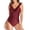 Wine, variant on EGNMCR Womens Swimsuits Women Solid Color Printed Swimsuit One-piece Ruffled European And American Jumpsuit Swimsuit