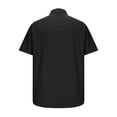 thumbnail image 4 of cfhntfmh Short Sleeve Shirts for Men Button down Summer Casual Collared V Neck Tops Solid Color Beach Blouses, 4 of 5