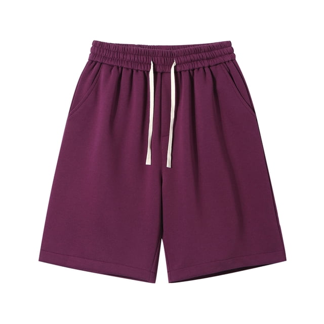 Plebaso Men's Big and Tall Shorts Elastic Waist Drawstring Casual Shorts Solid Color Loose Summer Shorts