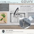 thumbnail image 3 of Azuni Undermount 28" Stainless Steel Double Bowl Workstation Kitchen Sink with 6 accs C228L, 3 of 11