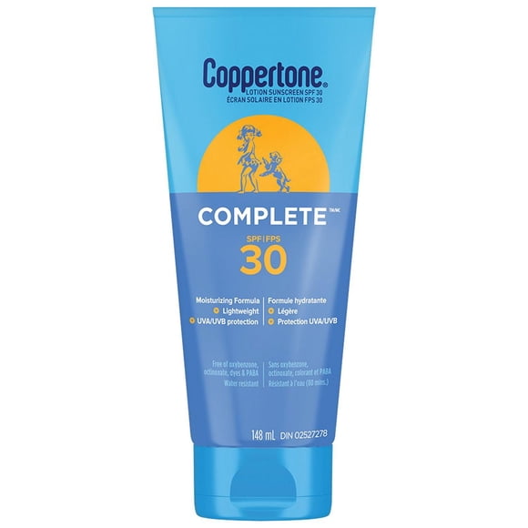 Coppertone Complete SPF 30 Sunscreen Lotion, Lightweight and Moisturizing Body Sunscreen, 148mL