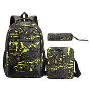 Drppepioner Backpack High School Backpack Three Sets of Leisure Large Capacity Outdoor Travel Backpack