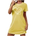 thumbnail image 1 of Cameland Chemises de Nuit à Manches Courtes pour Femmes Grande Taille, Douces et Confortables, Chemise de Sommeil Décontractée à Imprimé, Robe de Nuit pour Femmes, 1 of 4