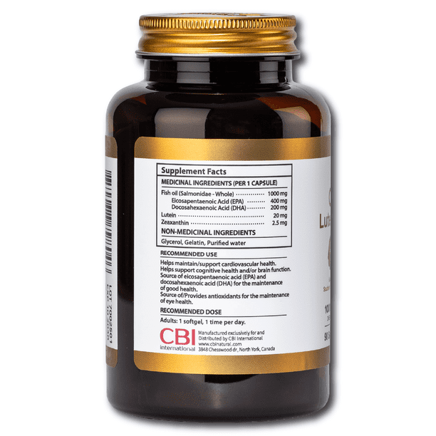 Omega-3 1000mg & Lutein 20mg & Zeaxanthin 2.5 mg, 90 softgels, 3