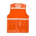 thumbnail image 4 of RUNQHUI Men Women Zipper High Visibility Reflective Safety Vest Construction Work Mesh Fabric Work Clothes Orange 165, 4 of 5